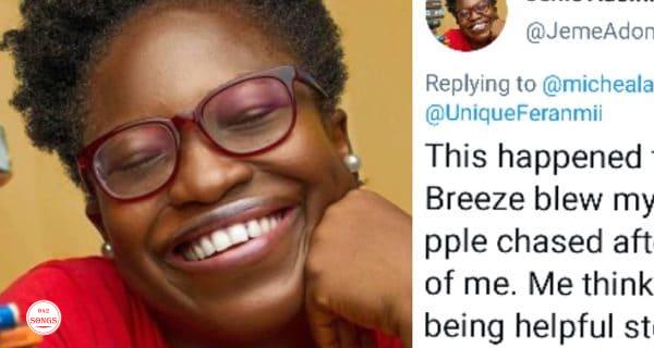 Lady narrates experience after breeze blew away her money on the road