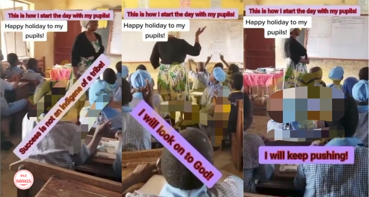 Primary school teacher melts hearts as she reveals the motivational way she starts her day with her pupil