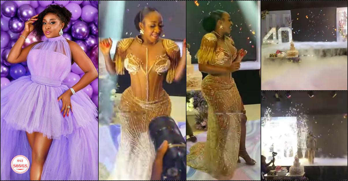 Watch Ini Edo’s grand entrance at her 40th birthday party