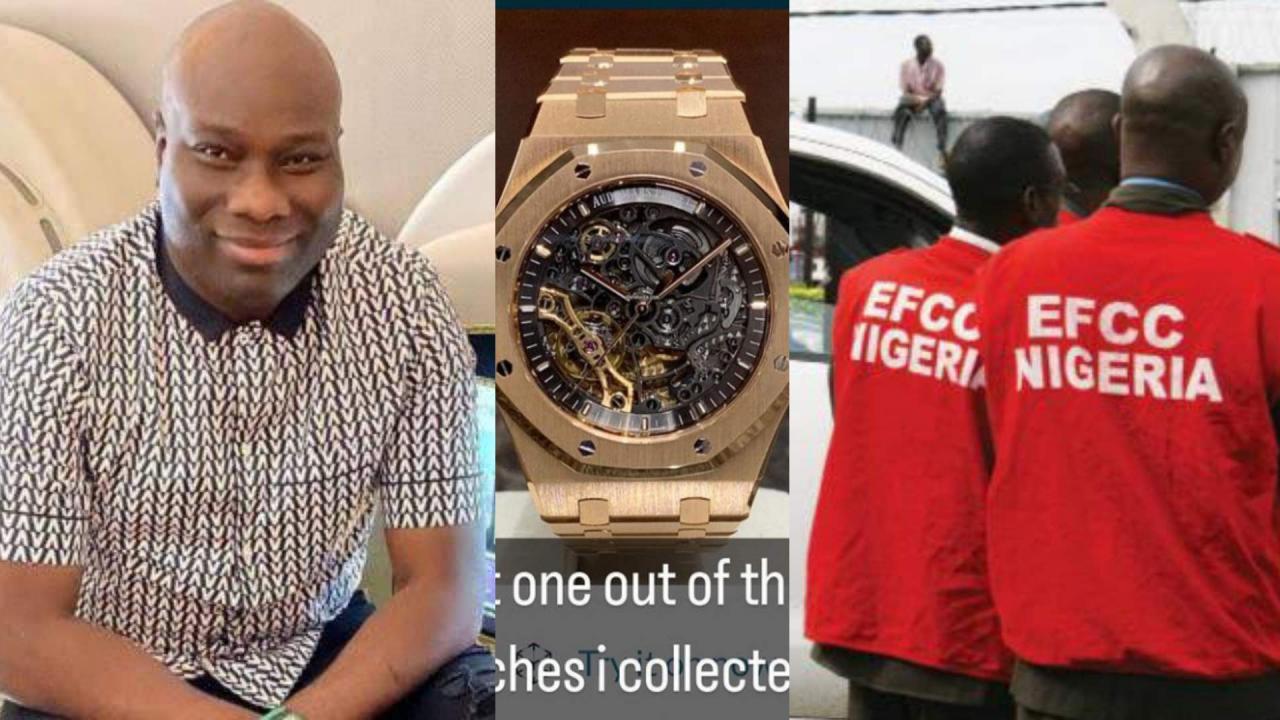 “They won rip me; thieves in government uniform” – Mompha writes, flaunts luxury watches retrieved from EFCC